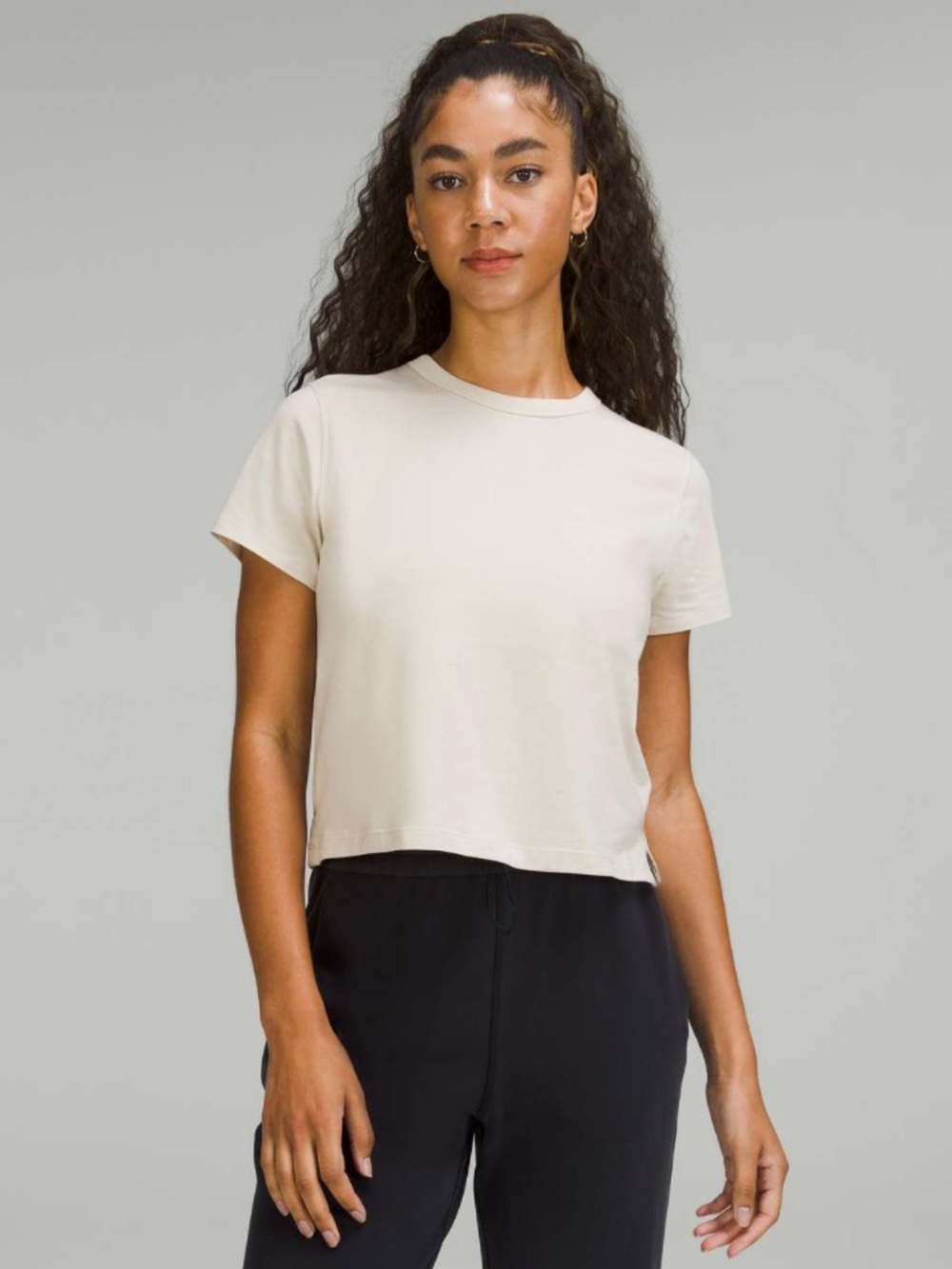 Lululemon cotton blend t shirt size 10 ivory